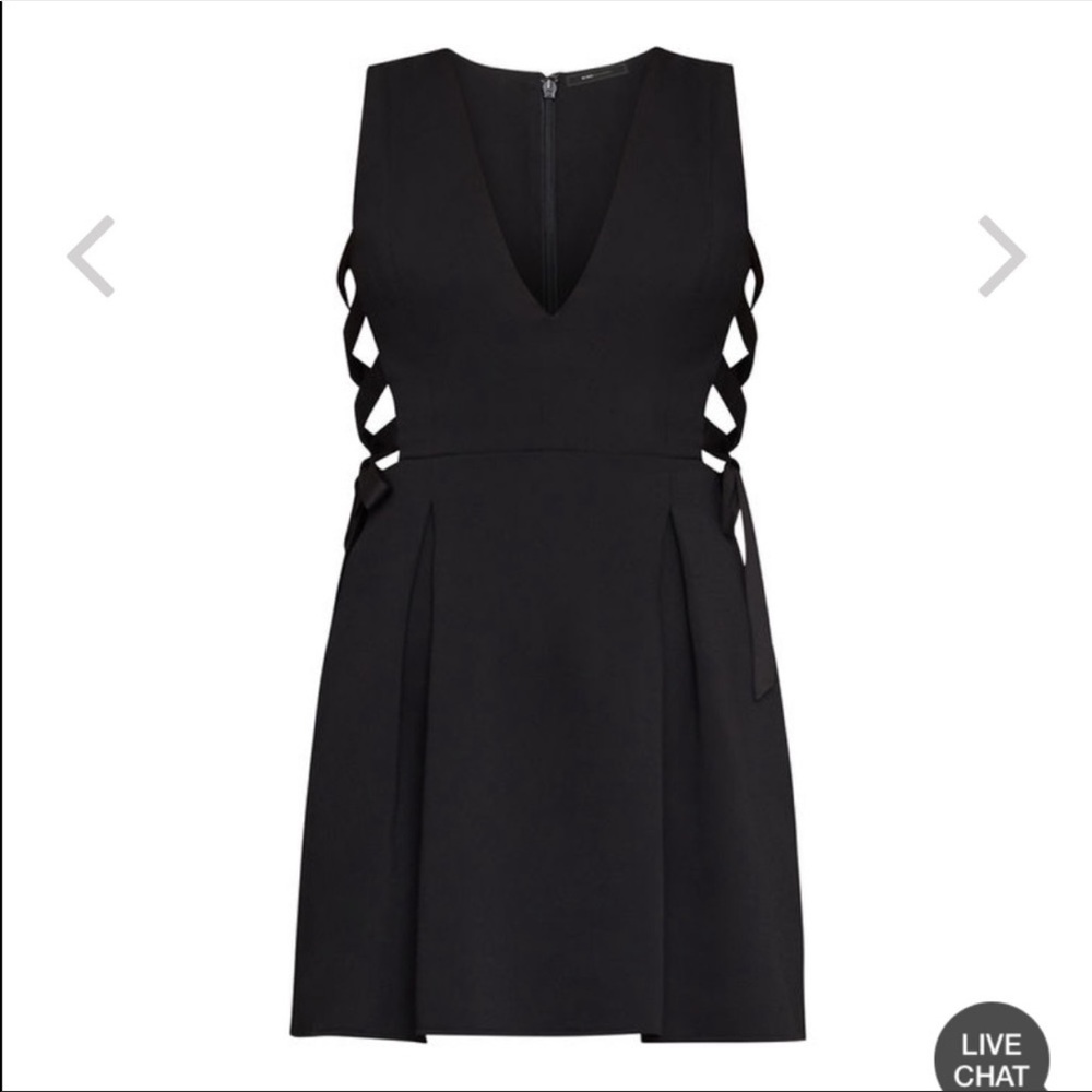 BCBG kaylie V neck dress with lace up sides. SZ 0 - Picture 2 of 4
